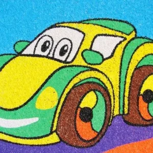 Trafaret med färgad sand